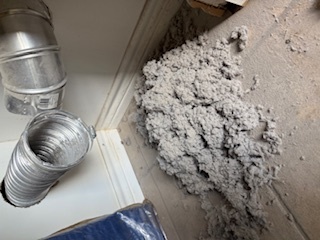 Dirt and lent from inside dryer vent