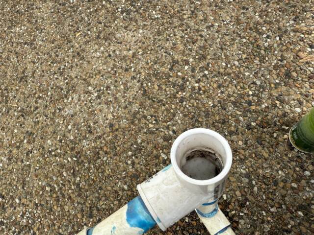 Drain line after cleaning, the blockage is gone