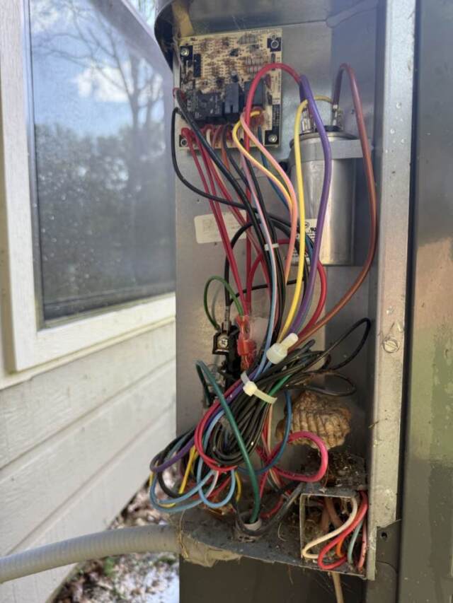 the controls inside a heat pump