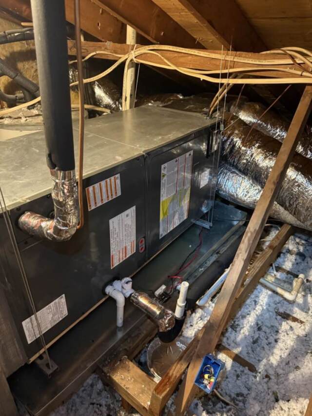 New airhandler and ductwork in attic