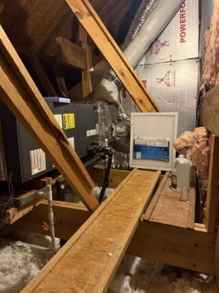 This is a photo of the old unit before it was removed from the attic