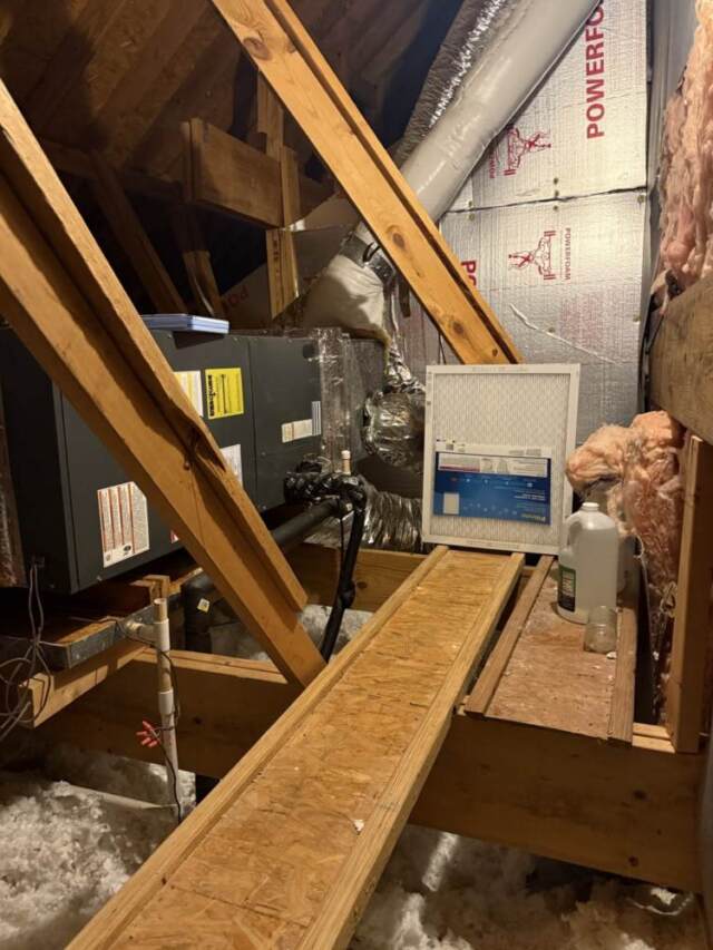 This is a photo of the old unit before it was removed from the attic