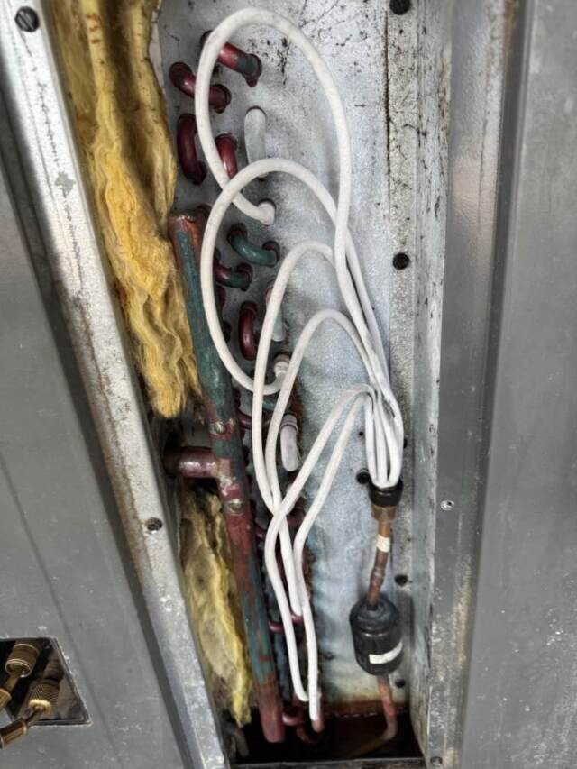 This shows the evaporator coil was frosting up because the unit was low on freon.