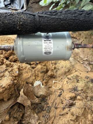 New filter drier installed after the repair