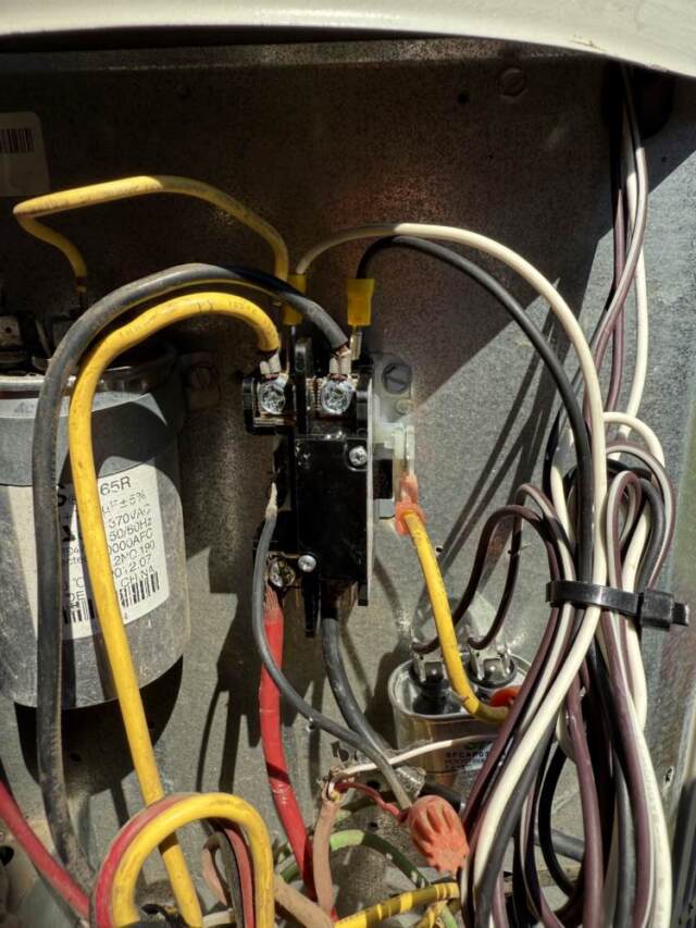 New contactor and new run capacitor for the fan motor