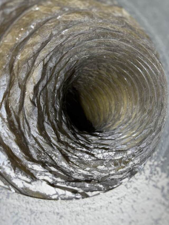 Same duct after it was cleaned.