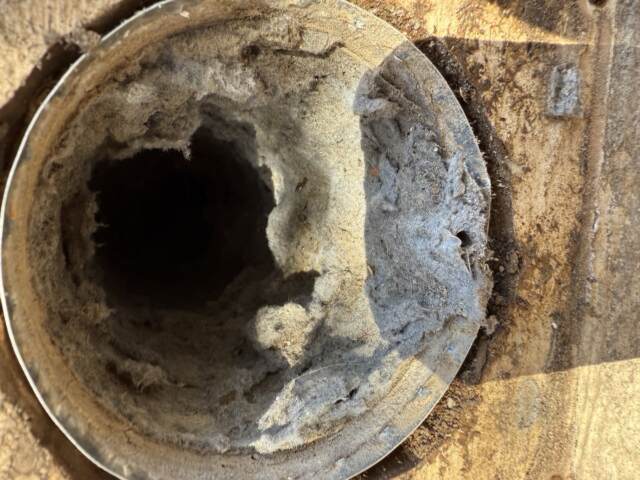 Dryer vent before it was cleaned.