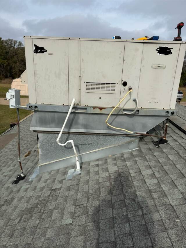The roof top unit that serves the dining room, this unit needs to be replaced due to faulty heat exchanger.