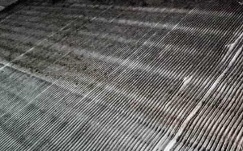 Evaporator coil after cleaning, no more dust and hair.