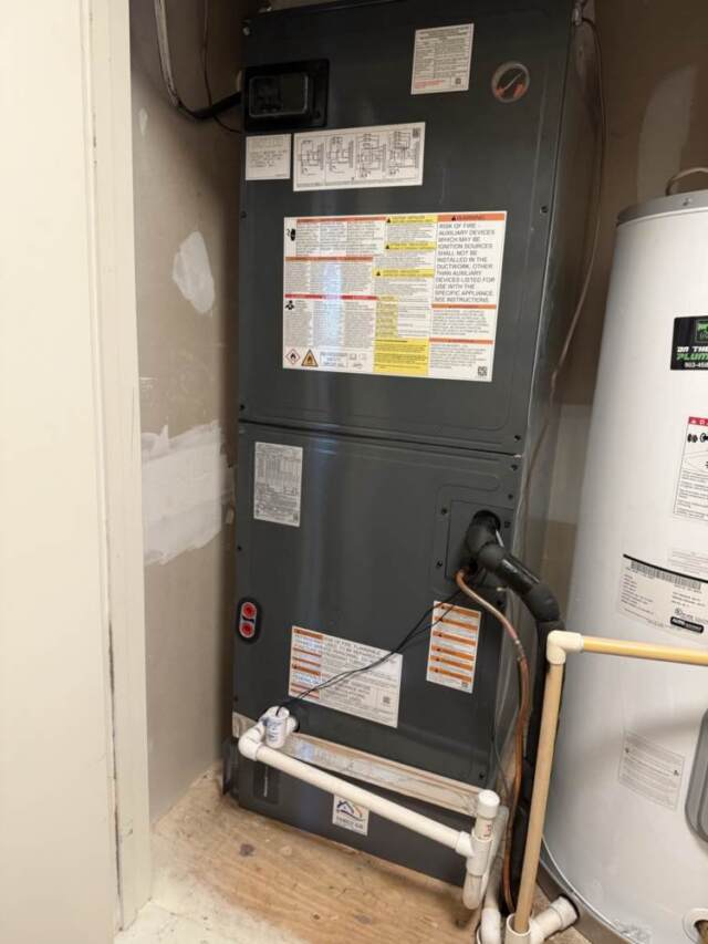 New indoor unit installed in closet