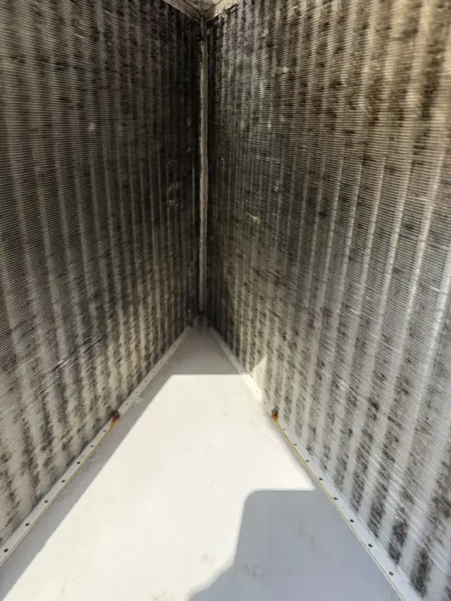 This is after the coil was cleaned, look how clean it is now