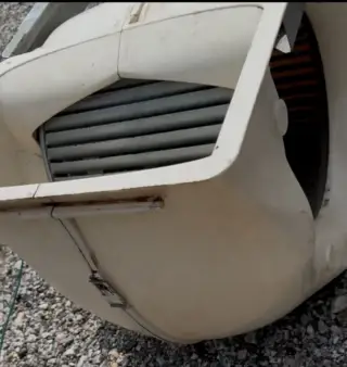 Blower housing after it has been cleaned.