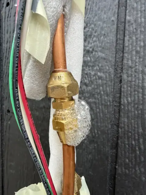 The bubbles show where the system was initially leaking