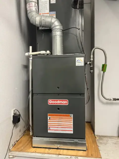 The new furnace and evaporator coil