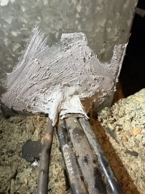 sealed the hole using mastic seal